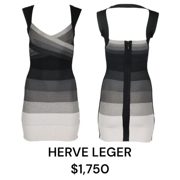 VENUS Gray Multi Gradient Ombre Bandage Color Block Midi Dress Size S - Picture 10 of 10